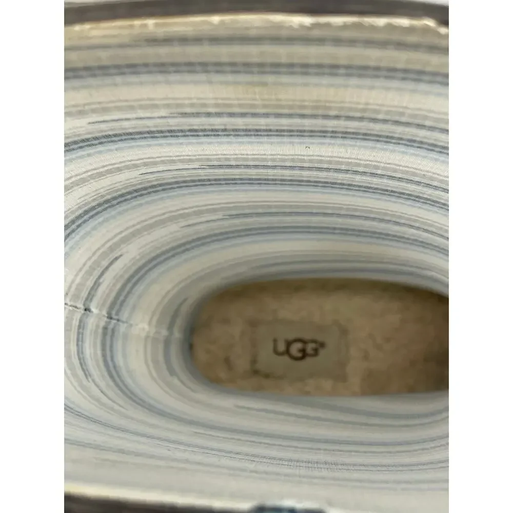 UGG Shaye Striped Rubber Rainboots Women's Size 7 Blue / Gray / White